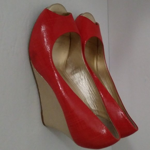 Lilly Pulitzer Orange Wedge Shoes Size 8.5 - Picture 5 of 13